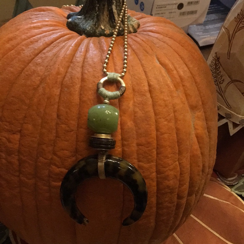 Women’s Chico’s tortoise and jade necklace w - Picture 2 of 5
